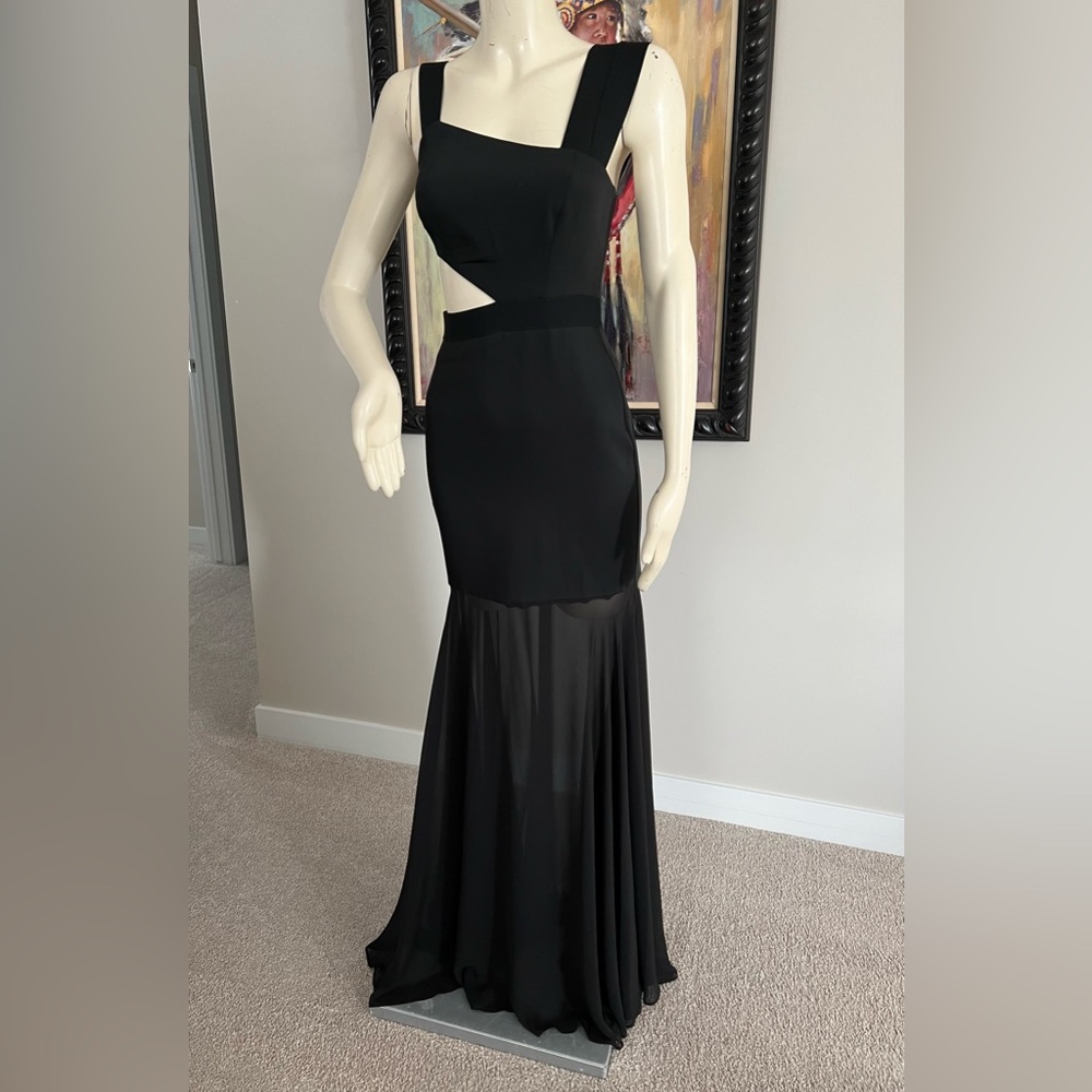 NWT BCBGMaxAzria “Roxana” One Shoulder Black Maxi Dress – Size 0 - Picture 3 of 12